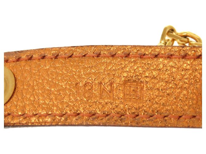 Charm de bolsa de couro laranja Hermès - vista 3