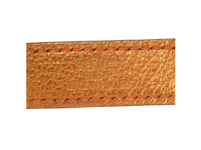 Charm de bolsa de couro laranja Hermès - vista 4