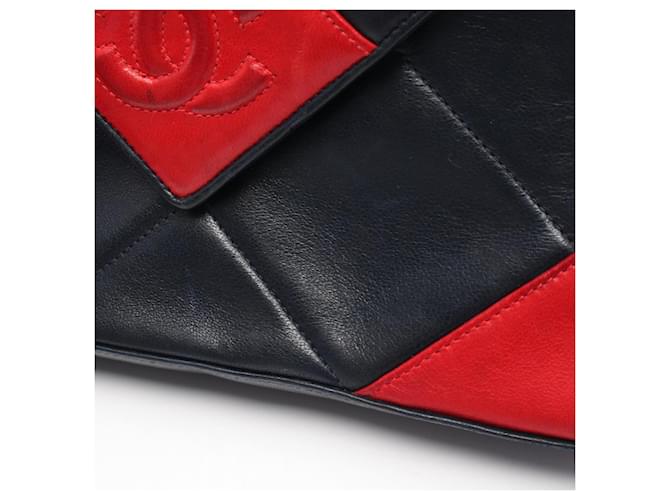 Borsa a Spalla Chanel Coco Mark Rosso Blu navy - vista 14