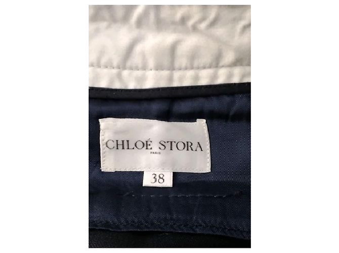 Chloé Stora Calça larga de lã marinha Azul marinho - vista 5