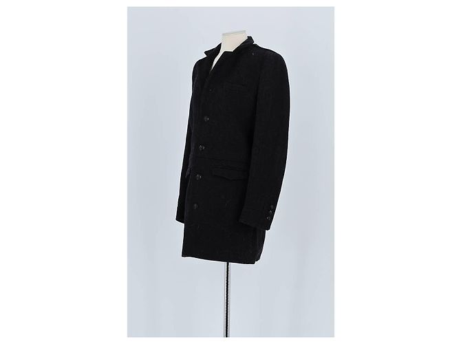 The Kooples Abrigo de lana negro - vista 4