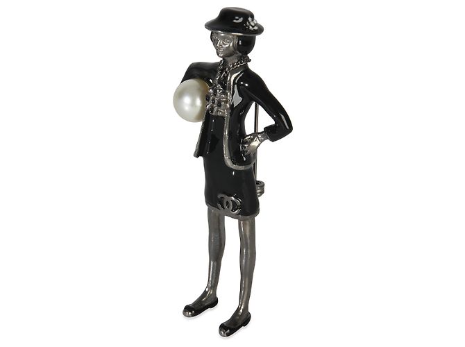 Spilla Mademoiselle in perle finte ed emaille Chanel 2012 - vista 3