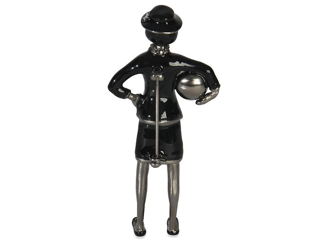 Spilla Mademoiselle in perle finte ed emaille Chanel 2012 - vista 4