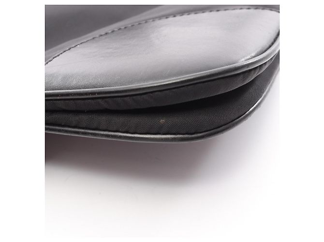 Borsa a Spalla Prada da Donna in Nylon e Pelle Nera Nero - vista 10