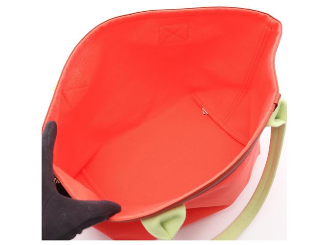 Borsa Tote Socabas Petit H di Hermès Marrone Rosso Verde - vista 3