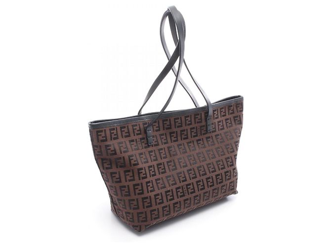Fendi Zucchino Tote Bag Braun Schwarz - Ansicht 2