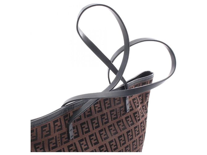 Fendi Zucchino Tote Bag Braun Schwarz - Ansicht 5