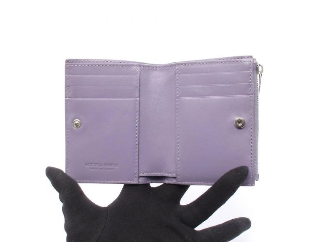 Billetera bi-fold de cuero Intrecciato Bottega Veneta - vista 3