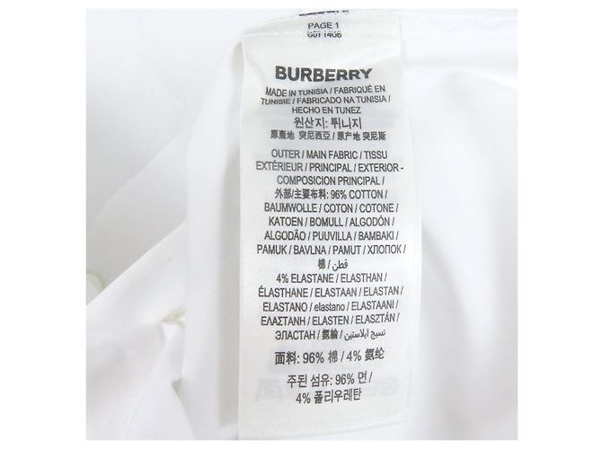 Camicia a Maniche Corte Burberry Bianco - vista 9