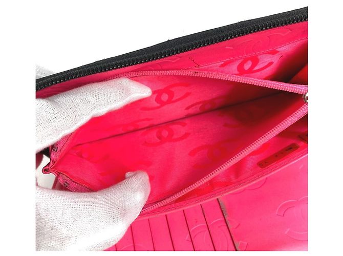 Cartera Larga Línea Cambon de Chanel Negro Rosa - vista 18