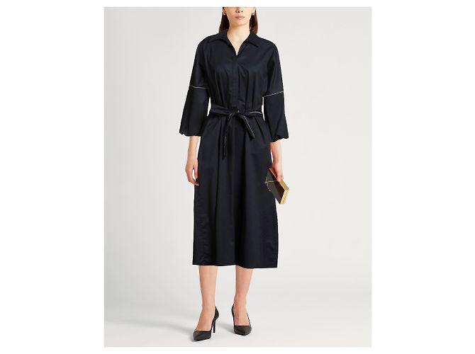 Vestido Peserico negro de algodón y elastano - vista 13