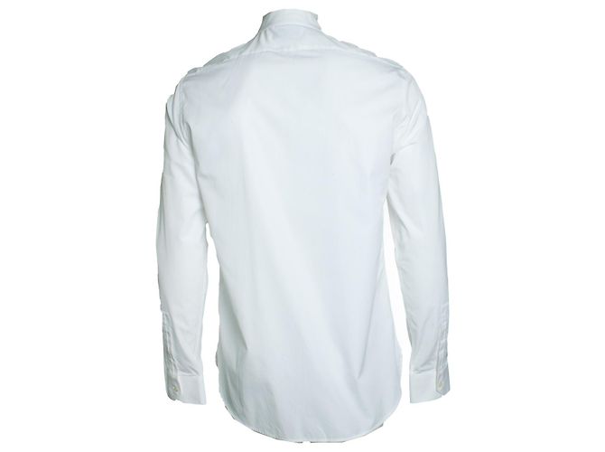 Saint Laurent, Camicia bianca basic con colletto rotondo Bianco - vista 3