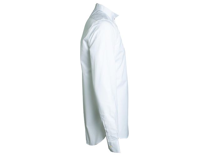 Saint Laurent, Camicia bianca basic con colletto rotondo Bianco - vista 4