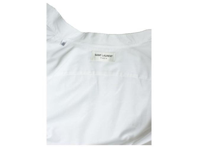 Saint Laurent, Camicia bianca basic con colletto rotondo Bianco - vista 6