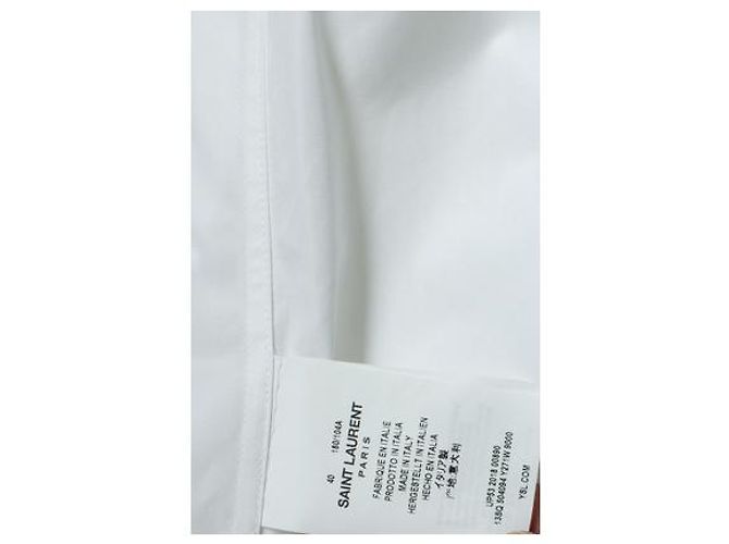Saint Laurent, Camicia bianca basic con colletto rotondo Bianco - vista 7