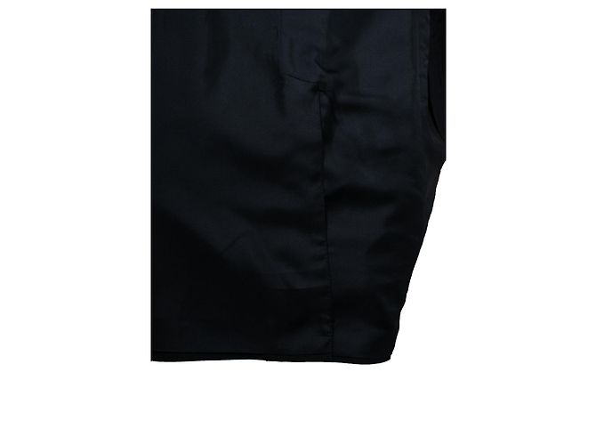 Saint Laurent, schwarzer Blazer-Mantel mit glänzendem Revers - Ansicht 6