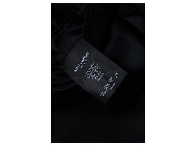 Saint Laurent, schwarzer Blazer-Mantel mit glänzendem Revers - Ansicht 9