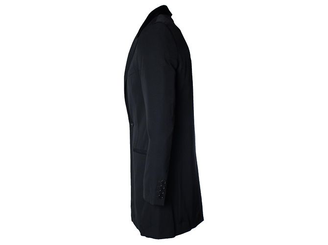 Saint Laurent, blazer largo con reverso de terciopelo 2017 Negro - vista 2