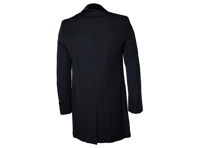 Saint Laurent, blazer largo con reverso de terciopelo 2017 Negro - vista 3