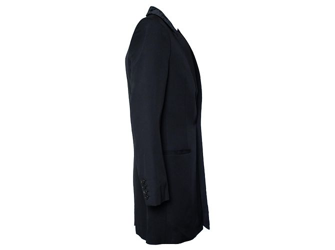 Saint Laurent, blazer largo con reverso de terciopelo 2017 Negro - vista 4