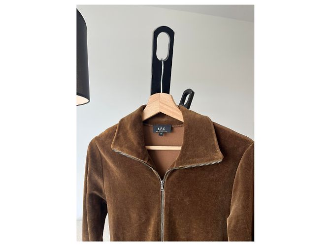 Apc Braune Veloursjacke / Weste mit Reißverschluss A.P.C. - Ansicht 2
