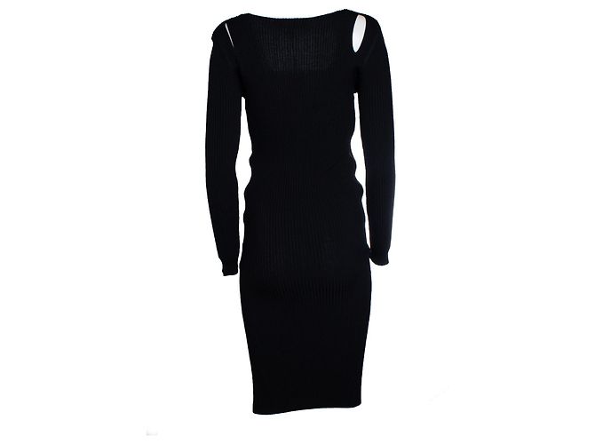 Alexander Mcqueen McQ, schwarzes Strickkleid mit Stretch - Ansicht 3