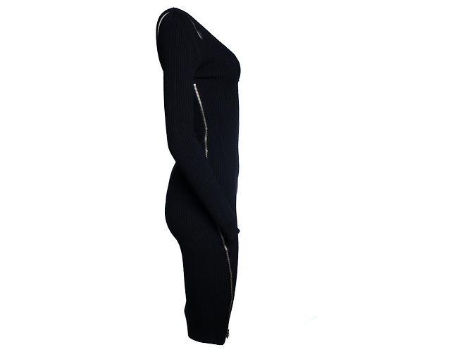 Alexander Mcqueen McQ, schwarzes Strickkleid mit Stretch - Ansicht 4