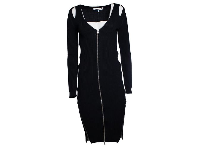 Alexander Mcqueen McQ, schwarzes Strickkleid mit Stretch - Ansicht 5