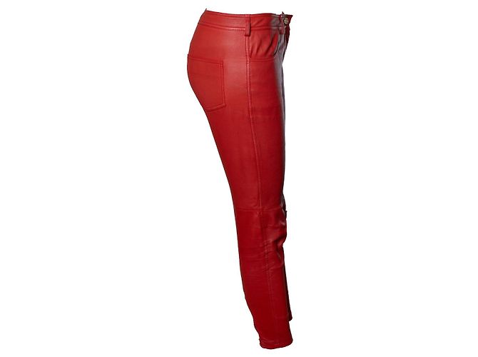 Pantalones de cuero rojo Givenchy Roja - vista 2
