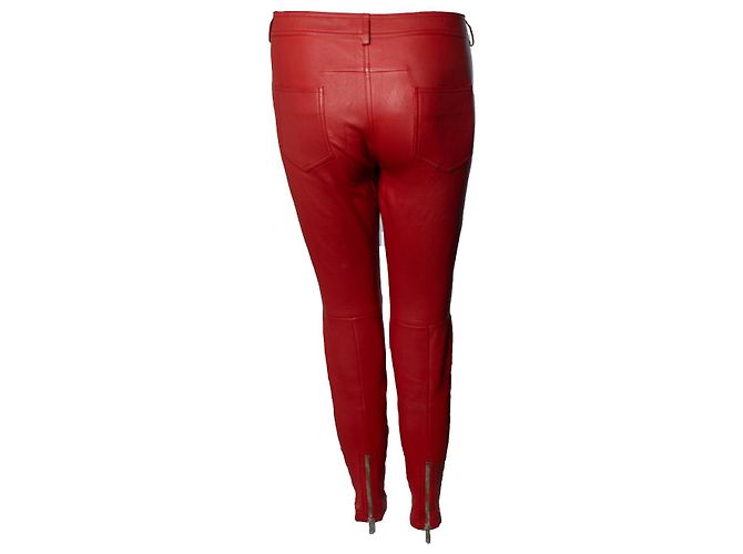 Pantalones de cuero rojo Givenchy Roja - vista 3