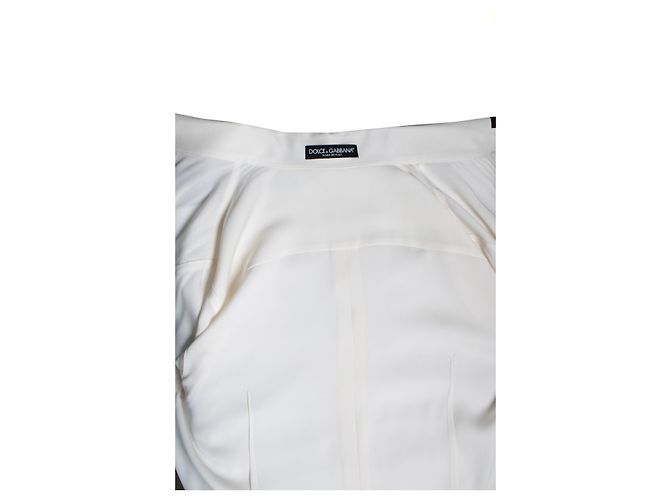 Dolce & Gabbana, camicia bianca con fiocco nero Bianco - vista 7