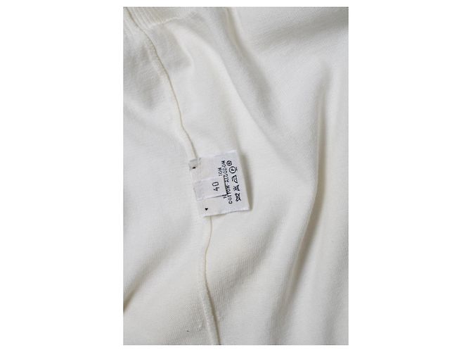 Hermès, weißer Cardigan mit Schnallen-Gürtel - Ansicht 6