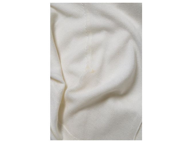 Hermès, weißer Cardigan mit Schnallen-Gürtel - Ansicht 7
