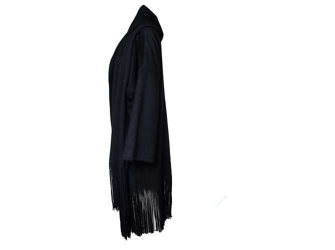 Autre Marque Salvatore Ferragamo, Schwarzer Kaschmir-Cape mit Ärmeln - Ansicht 2