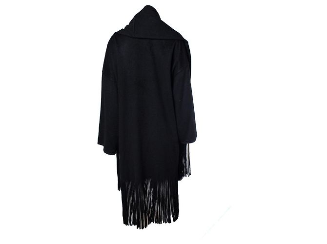 Autre Marque Salvatore Ferragamo, Schwarzer Kaschmir-Cape mit Ärmeln - Ansicht 3