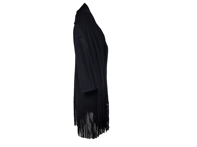 Autre Marque Salvatore Ferragamo, Schwarzer Kaschmir-Cape mit Ärmeln - Ansicht 4