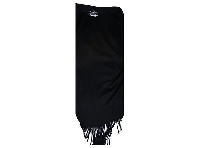 Autre Marque Salvatore Ferragamo, Schwarzer Kaschmir-Cape mit Ärmeln - Ansicht 7