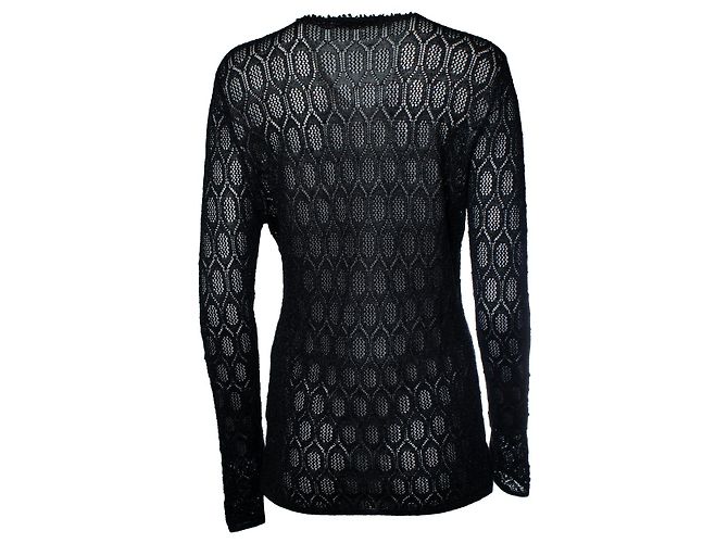 Autre Marque Strickjacke aus Lurex mit Perlen von Cesare Gatti Schwarz - Ansicht 3