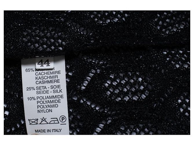 Autre Marque Strickjacke aus Lurex mit Perlen von Cesare Gatti Schwarz - Ansicht 6