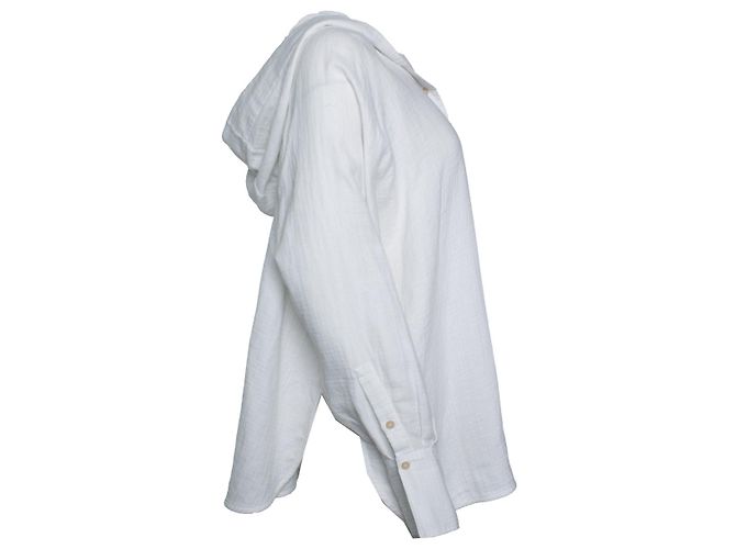 Autre Marque Elizabeth & James, camisa blanca de algodón con capucha Blanco - vista 4