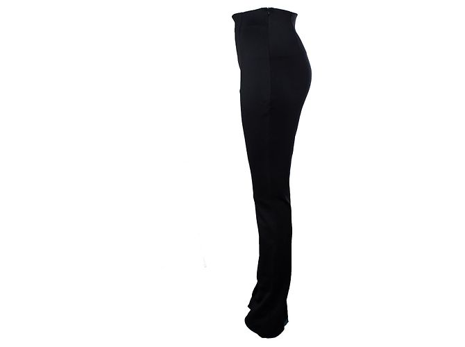 Autre Marque Schwarze glänzende Rohe-Hose mit Schlitzen - Ansicht 4