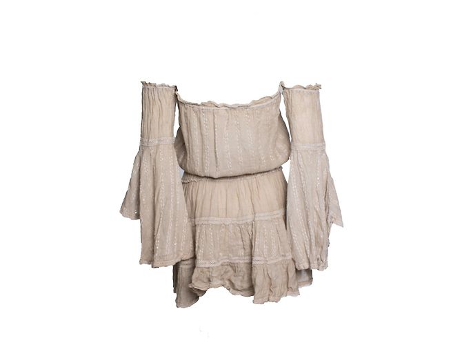 Autre Marque Beige Leinenkleid Sunday Saint Tropez Braun - Ansicht 2