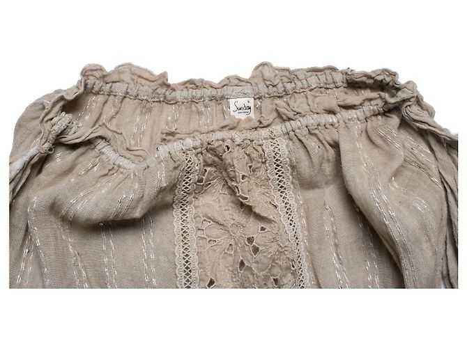 Autre Marque Beige Leinenkleid Sunday Saint Tropez Braun - Ansicht 6
