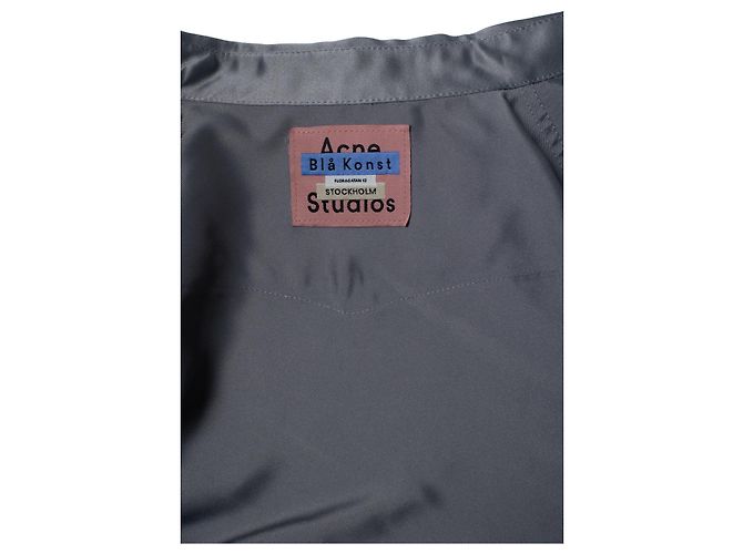 Acne Studios, Camicia western in satin grigio - vista 8