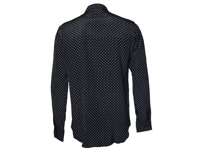 Camisa de seda negra con estampado de calavera Alexander McQueen Negro - vista 3