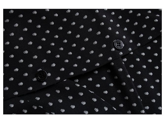 Camisa de seda negra con estampado de calavera Alexander McQueen Negro - vista 7