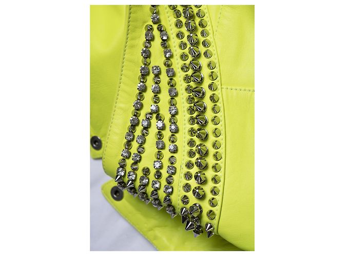 Chaleco de cuero amarillo neón con tachuelas de Philipp Plein - vista 7