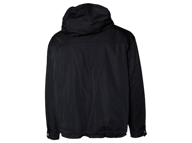 Balmain, schwarze Kapuzen-Bomberjacke - Ansicht 2