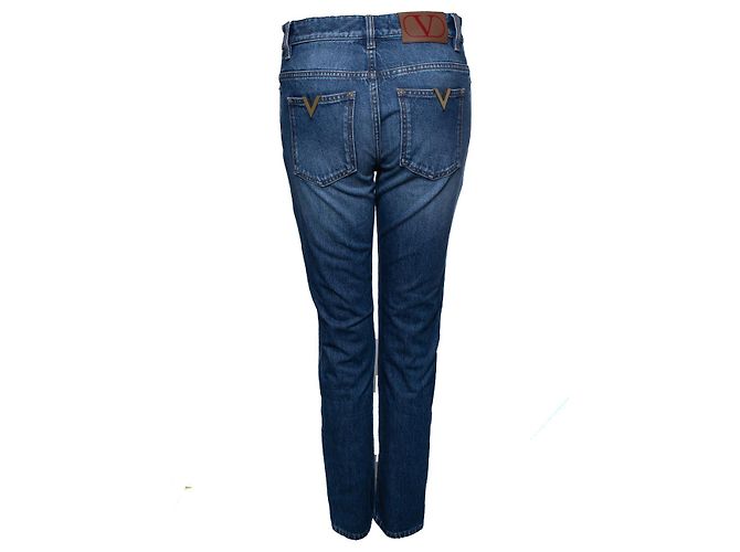 Valentino Garavani, jeans azules con bolsillos en V - vista 2