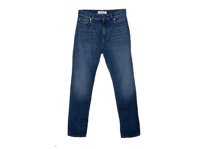 Valentino Garavani, jeans azules con bolsillos en V - vista 3